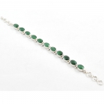 925 silver green emerald quartz bracelet